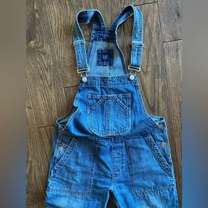 Gap Straight Leg Cropped Denim Overalls